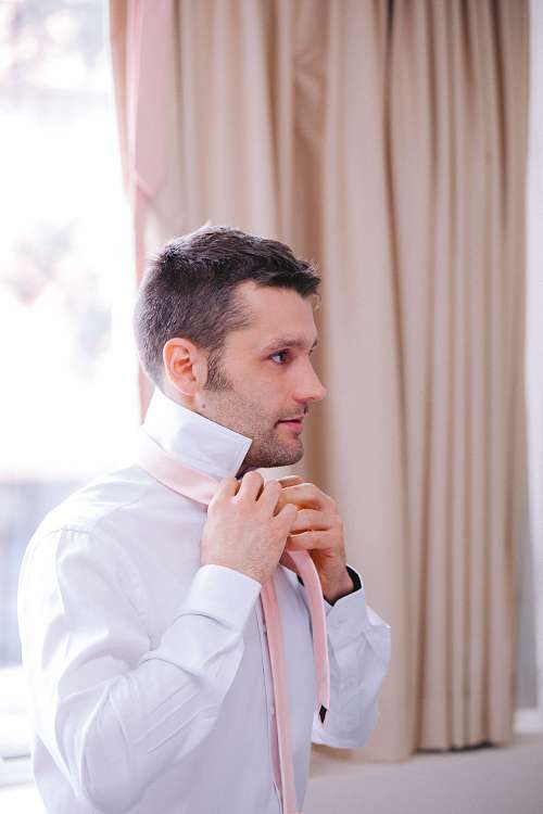 Groom Getting Ready