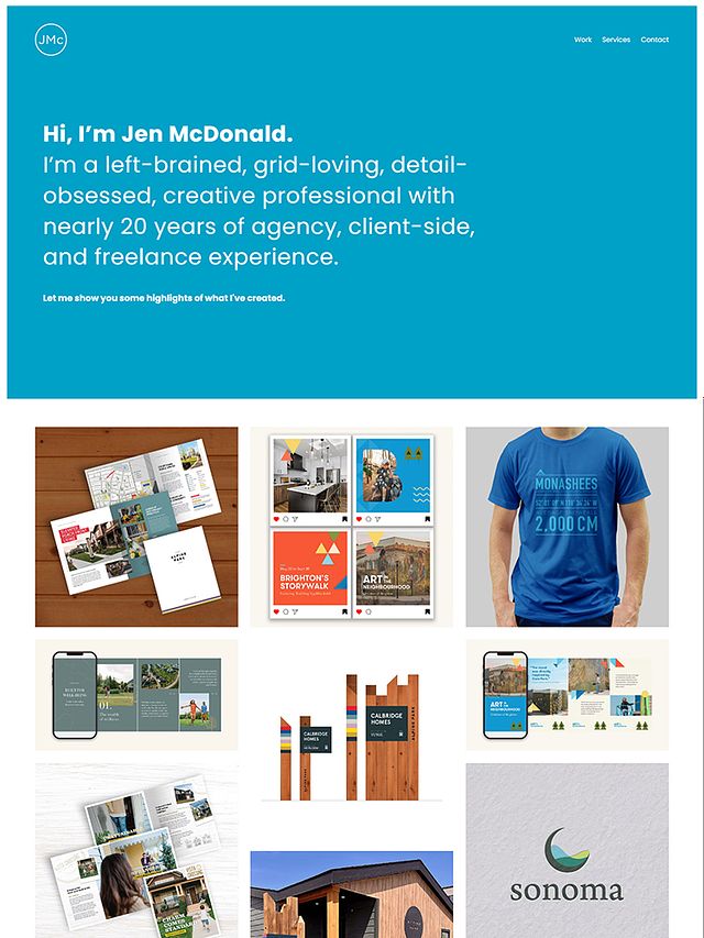 Jen McDonald Portfolio Website Examples
