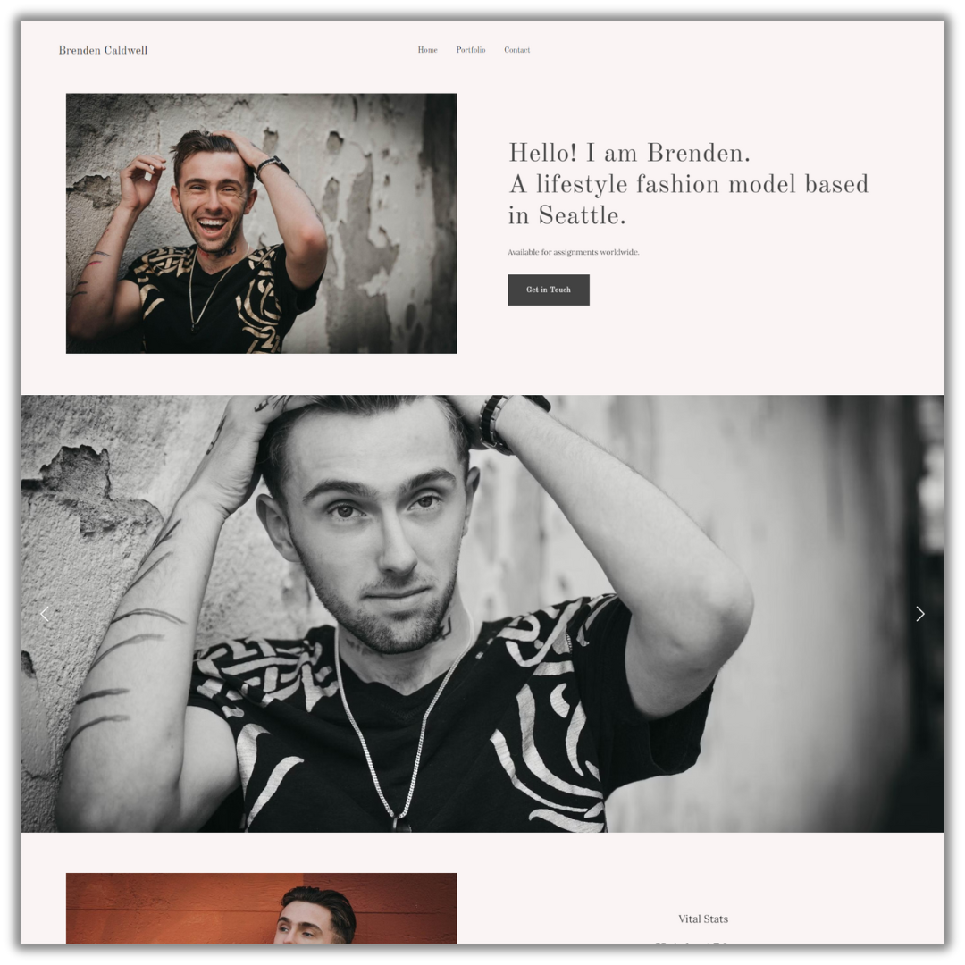 Бренден Колдуэлл – портфолио мужской модели