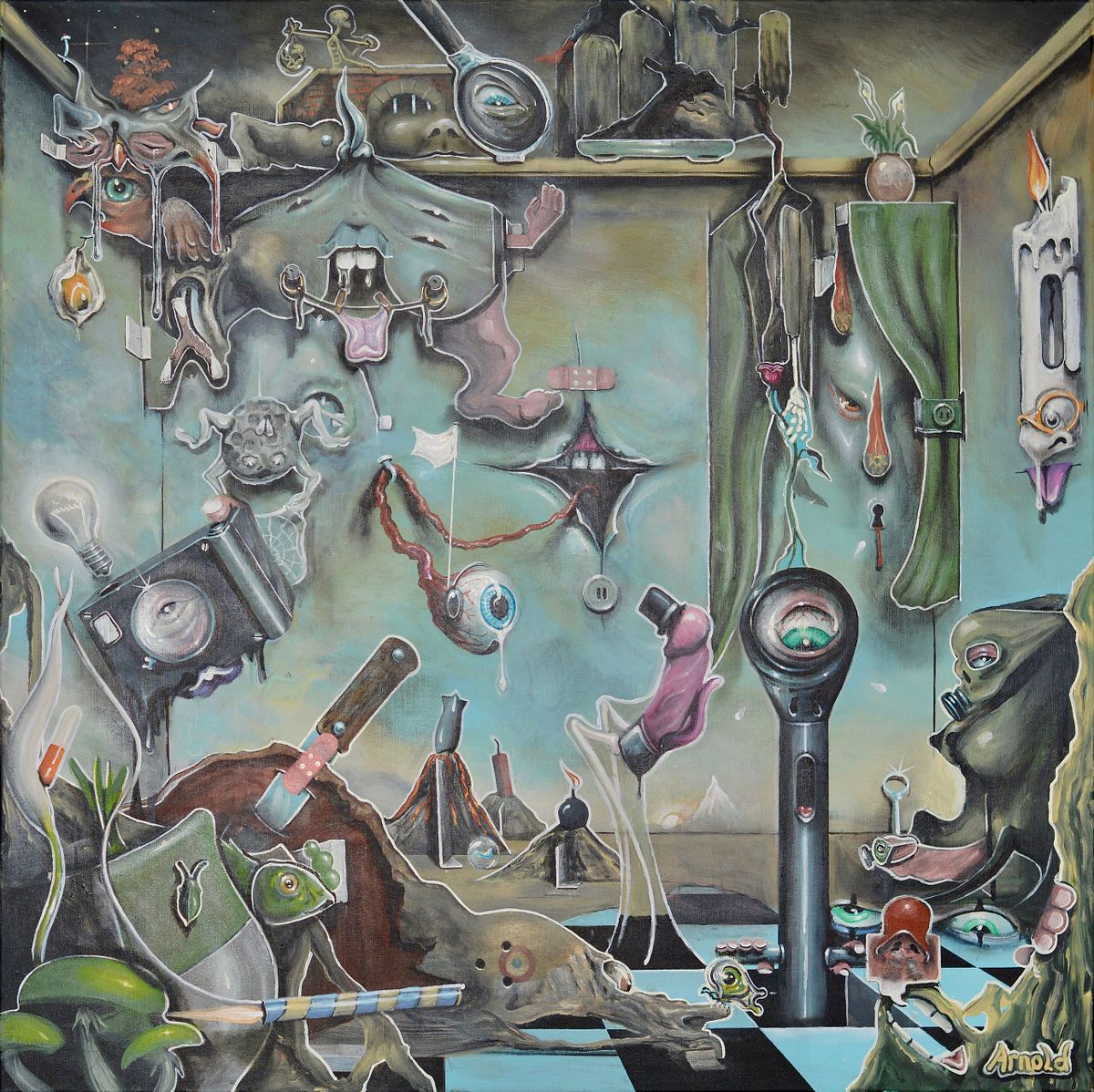 Diorama – surreal painting by Dutch artist Arnold Janssen