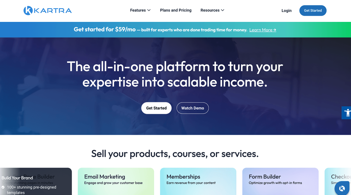 Screenshot der Kartara-Homepage