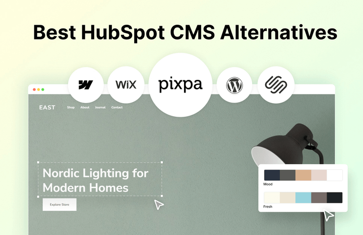 Infographic met de beste HubSpot CMS-alternatieven