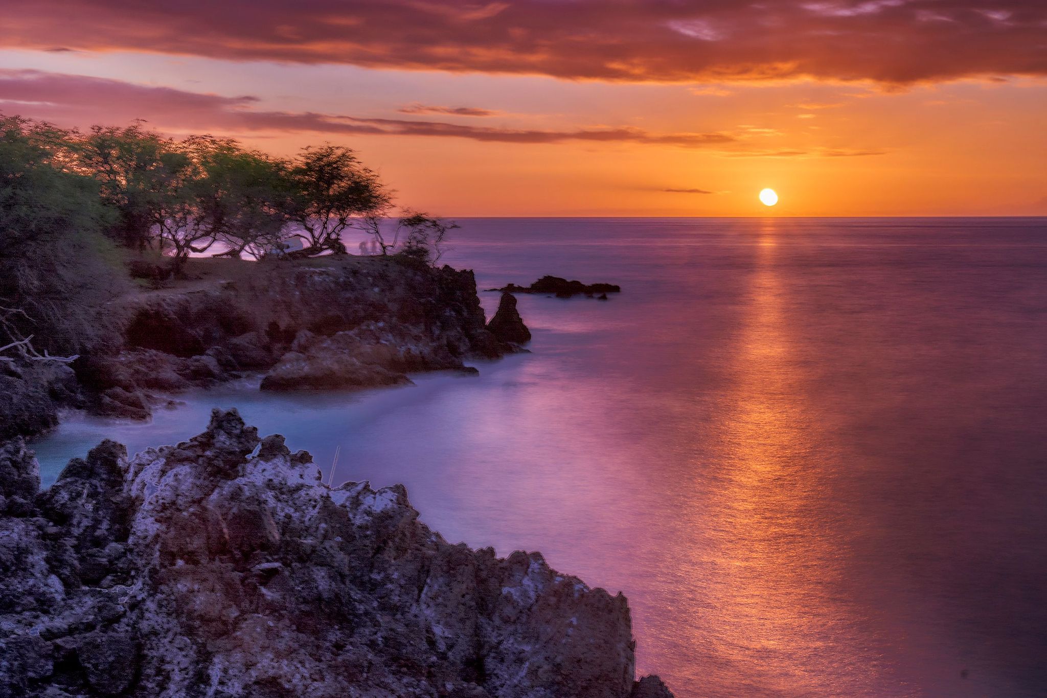 Sunset at Kanekanaka Point on the Big Island - Hawaii