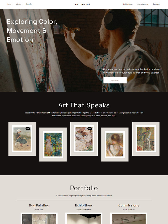 Crimson -  Pixpa Artist Website Template