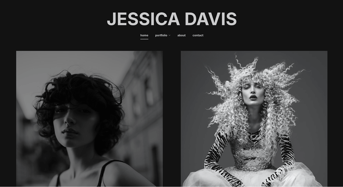 Pixpa's Sepia-Vorlage für Modellierungsportfolios