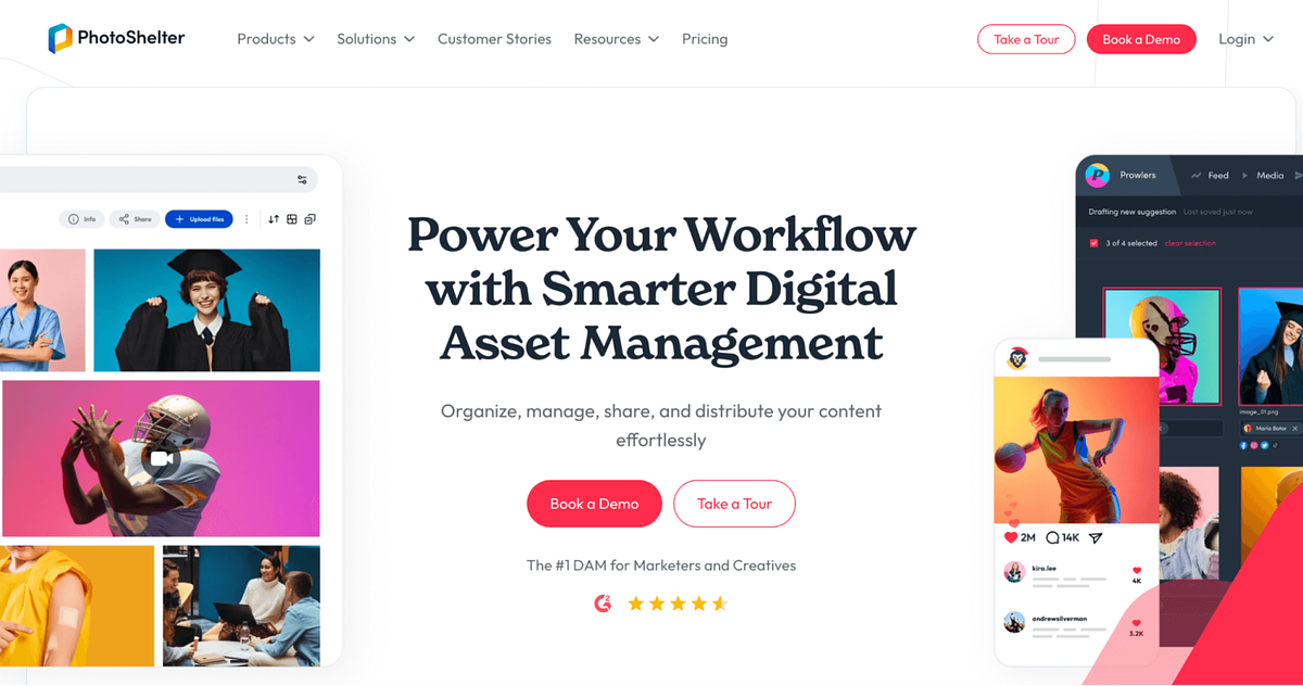 Bild der PhotoShelter-Homepage