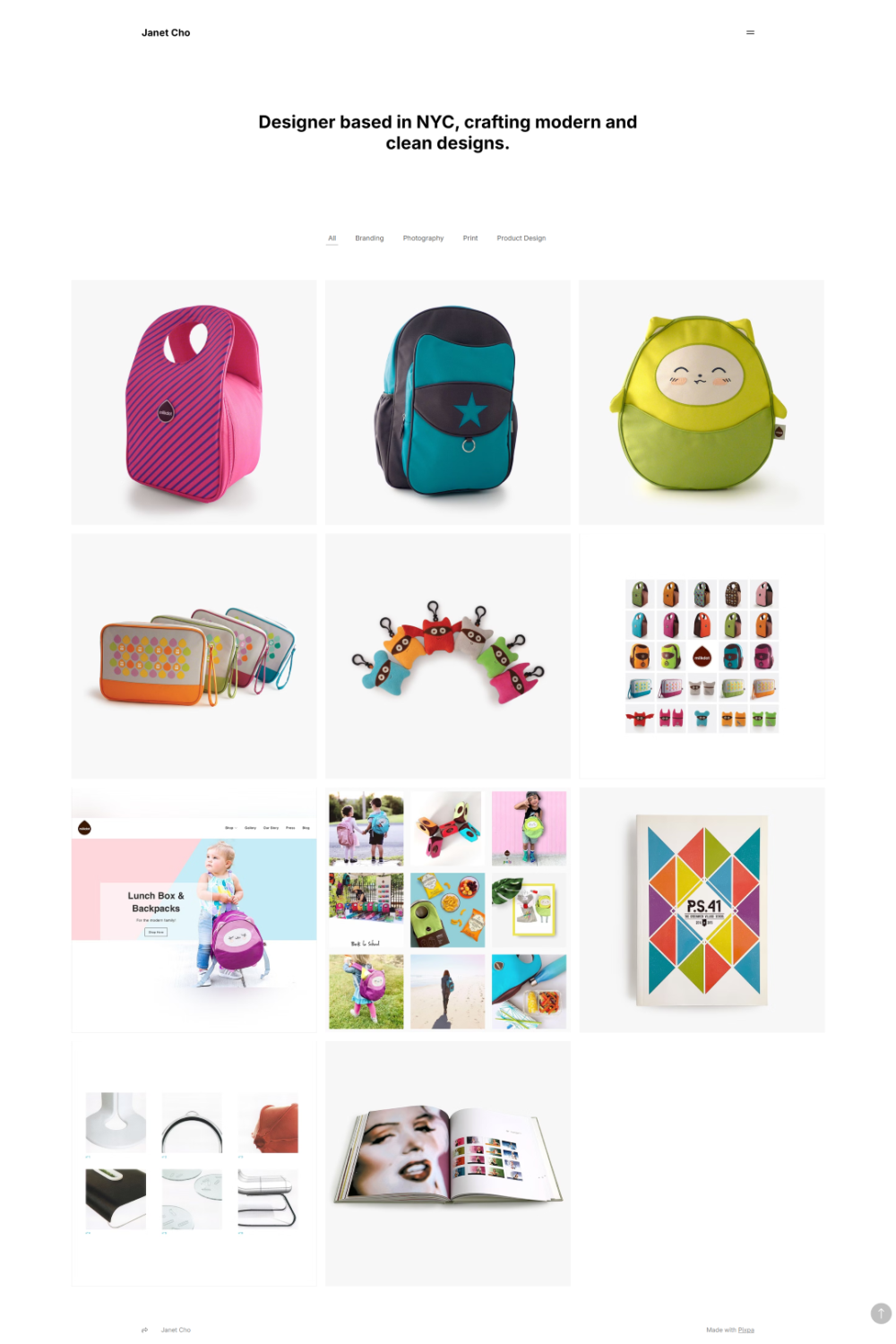 Portfolio di design di Janet Cho