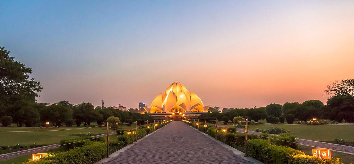 Evening shot of Lotus temple, Best time to shoot architecture