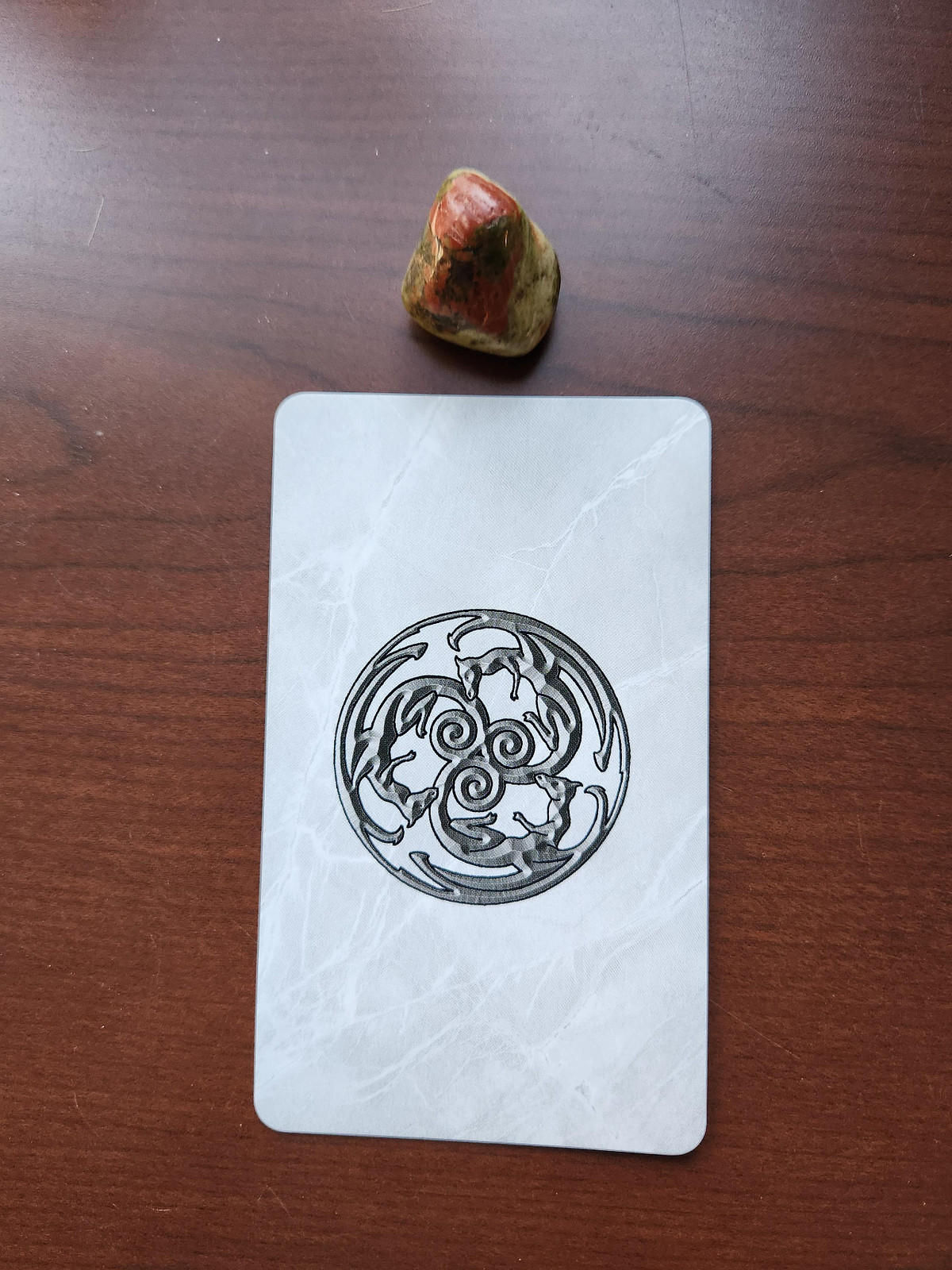 Celtic Dragon Tarot Card and Unakite