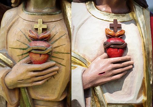 detail of the heart restoration