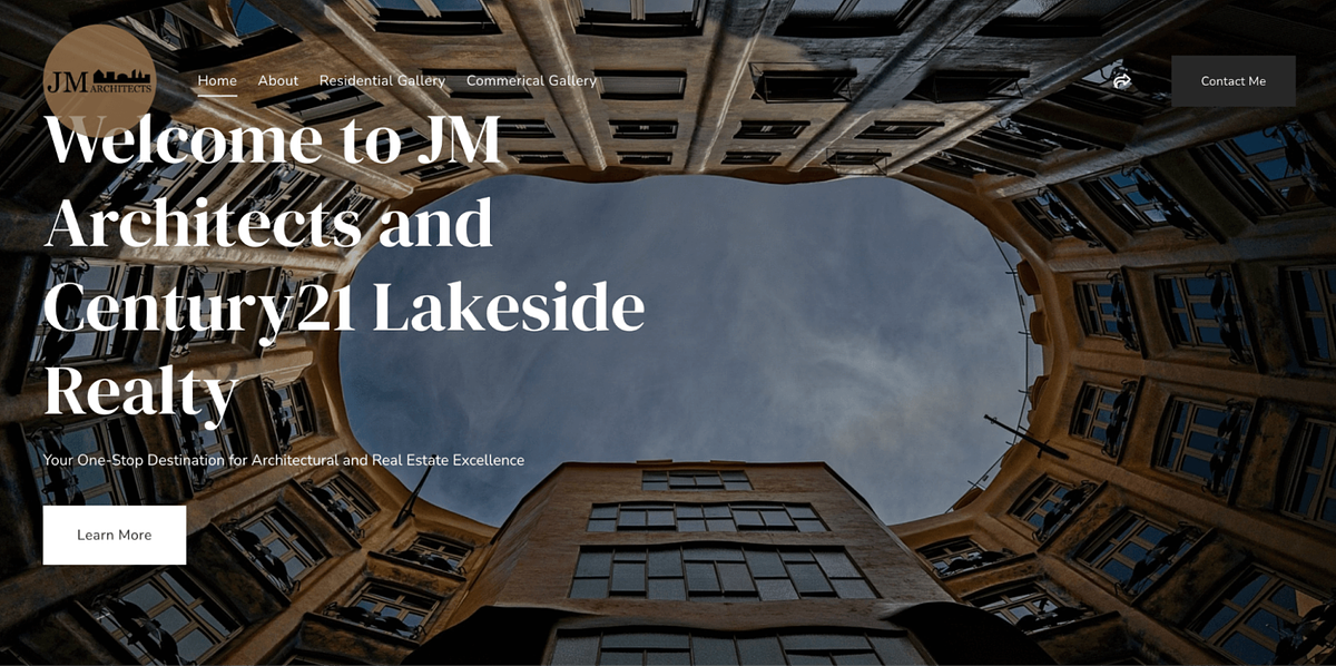 Sito web di JM Architects creato utilizzando Pixpa