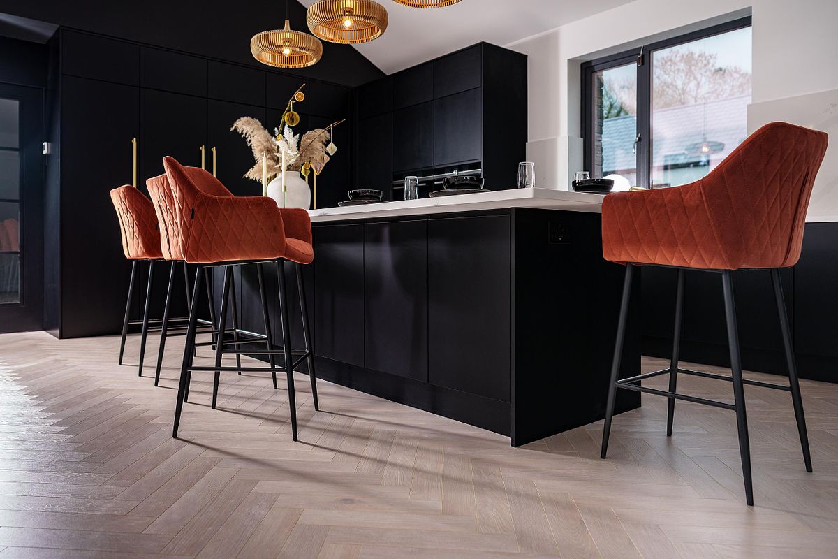 Modern Kitchen Island and Seating by DWK