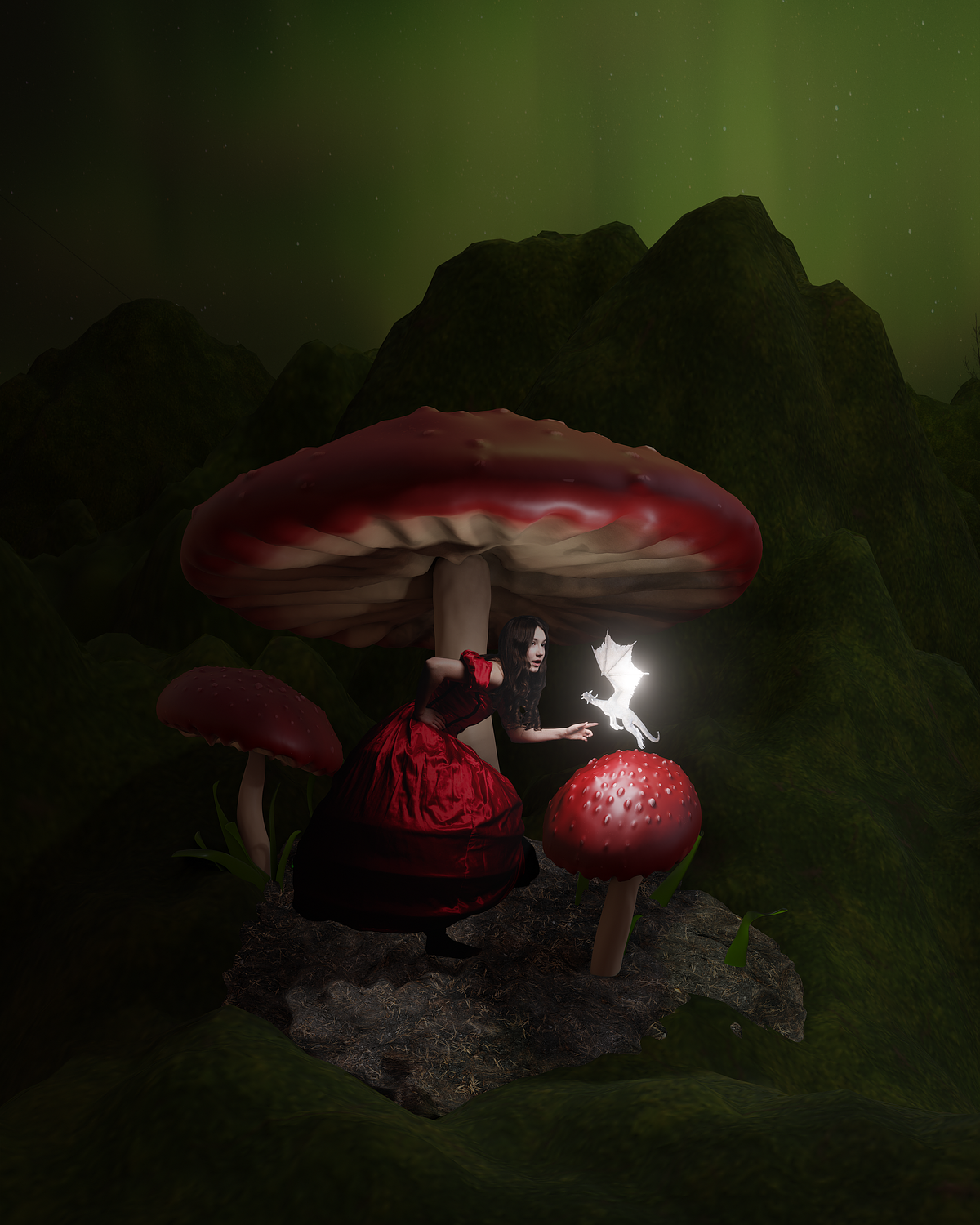 Depth Of Field Render of Mushroom World