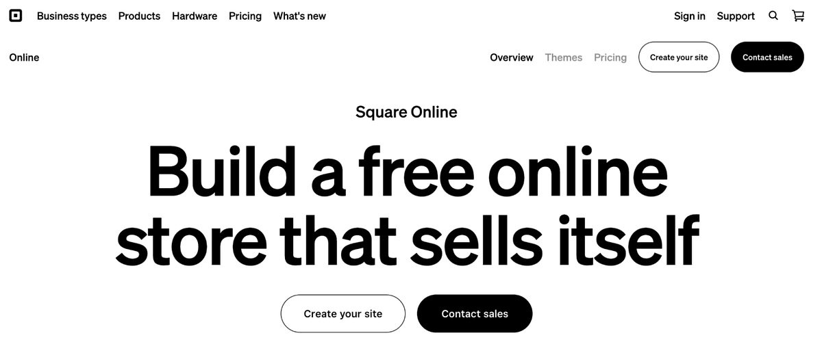 Square Online-Startseite
