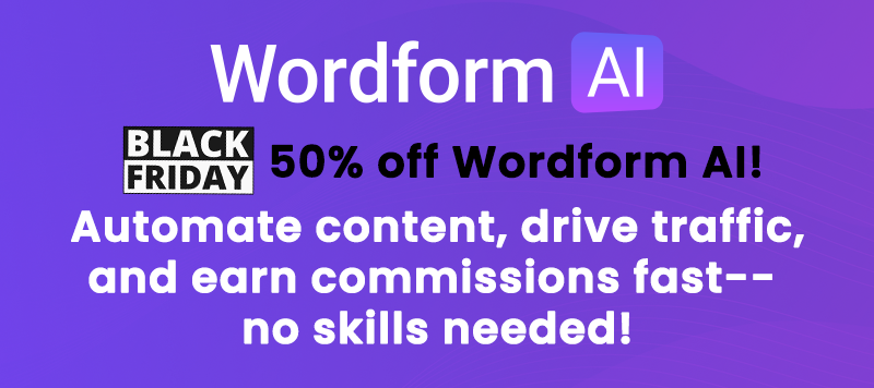 Wordform AI Black Friday-aanbieding