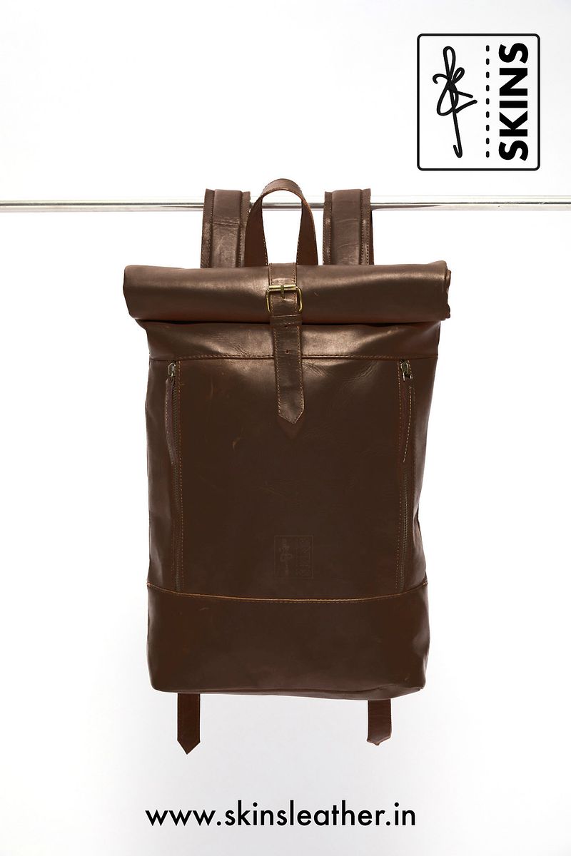 SKINS: Koshā Vanta Leather Rolltop Backpack