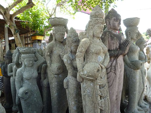 Hand Carved Green Stone Statues