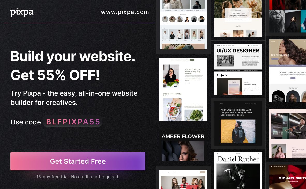 Pixpa Offerta del Black Friday