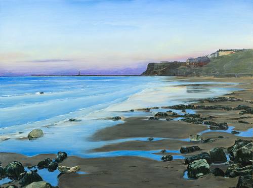 White beach, winter coastal scene
