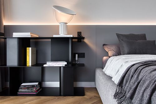 Bedroom details showcasing textures and high contrast – Azoria project