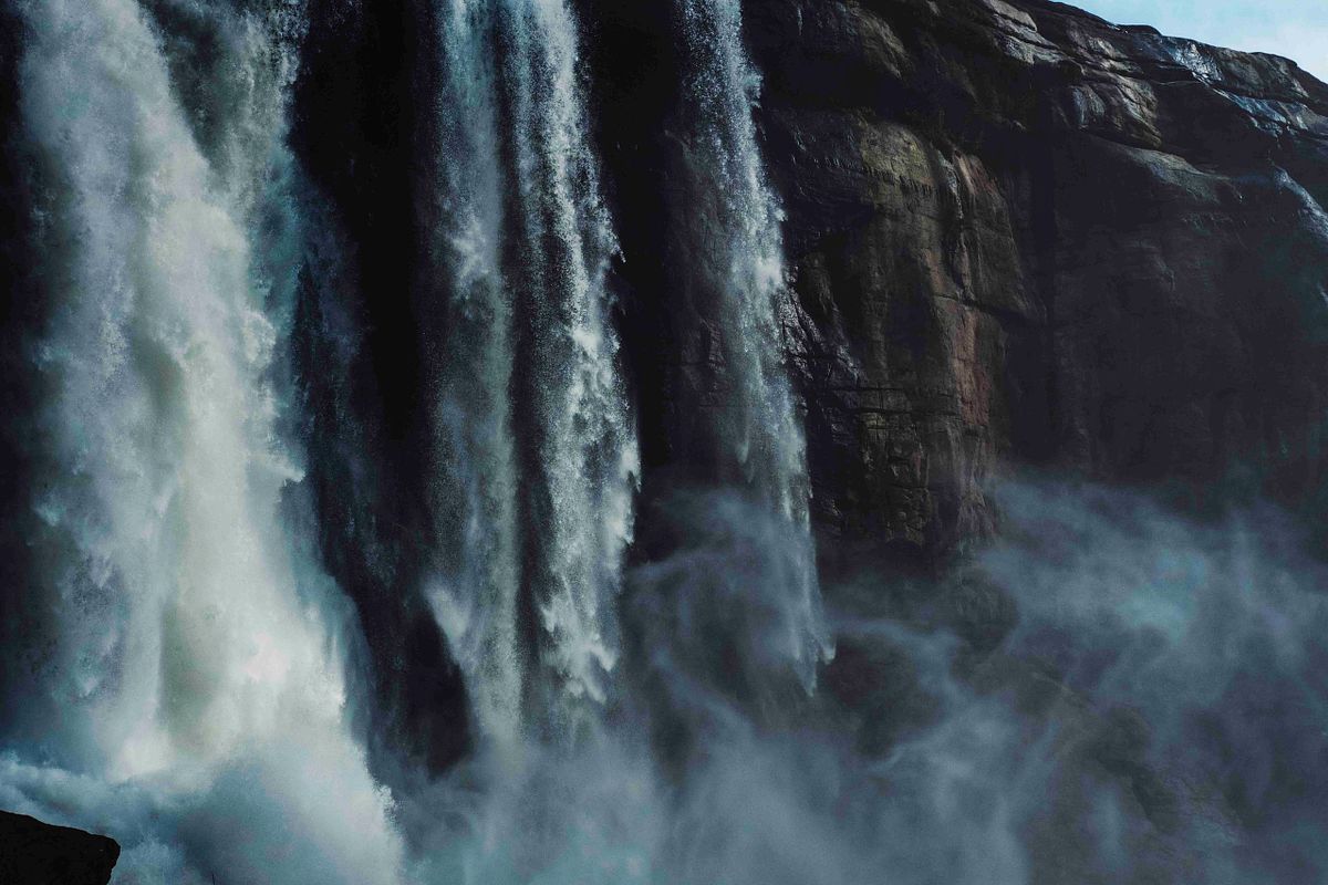 portrait of a waterfall