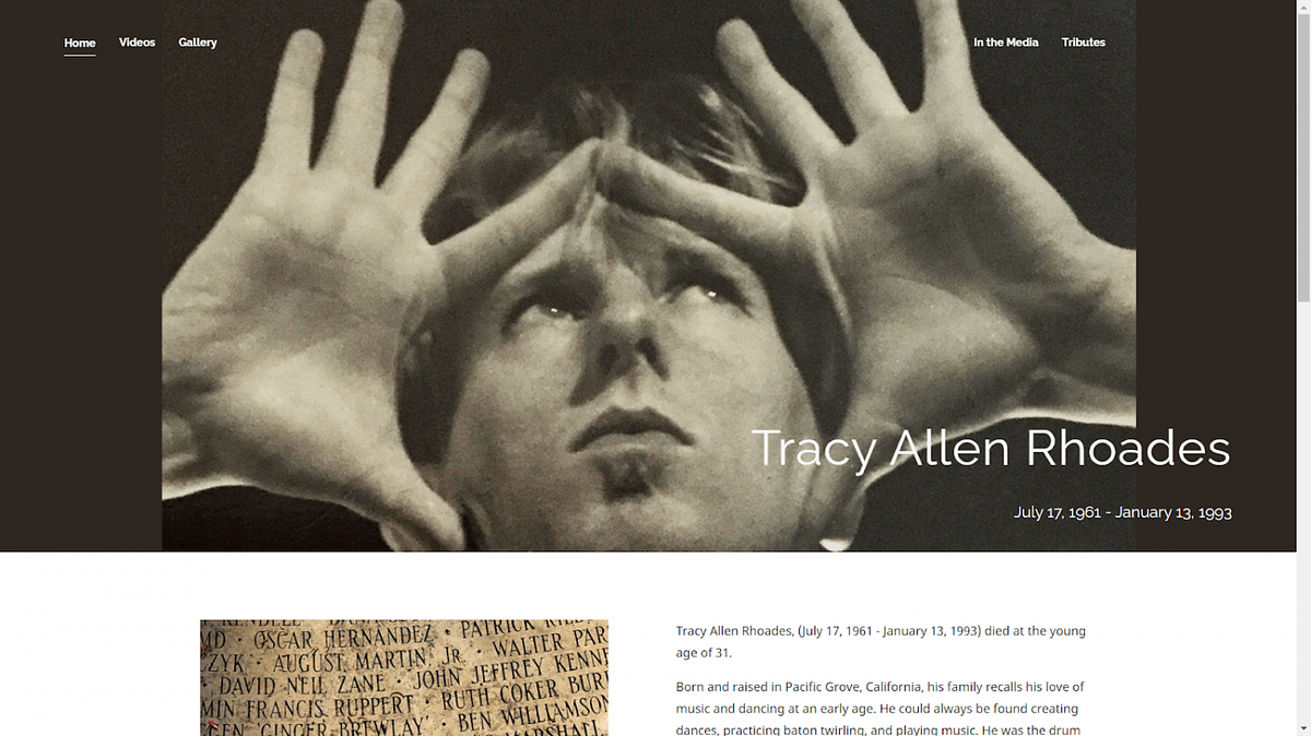 Choreograaf Tracy Allen Rhoades persoonlijke website