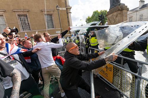 Violent clashes at “Unite the Kingdom” march, London, UK