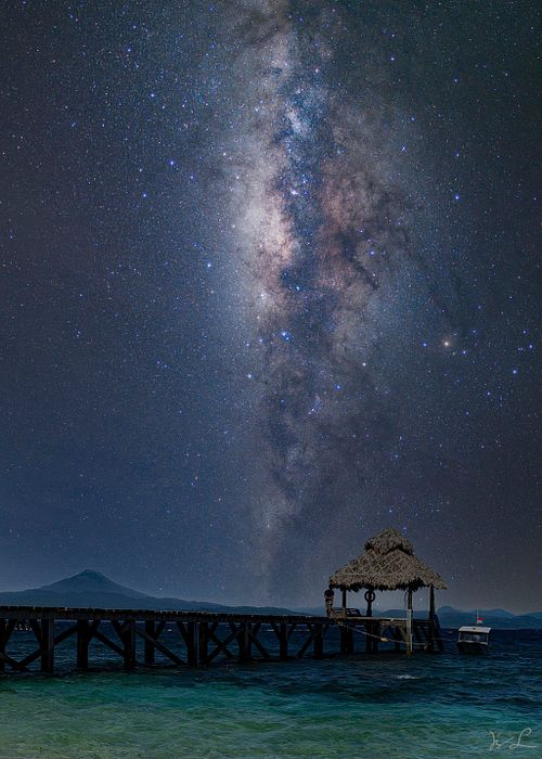 Vertcal Milky Way over Coral Eye Jetty