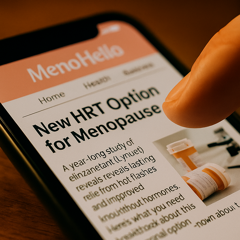 Newspaper or digital news displaying menopause health headlines