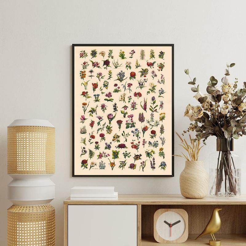 Ditsy Vintage Floral Art in Watercolour and Pen