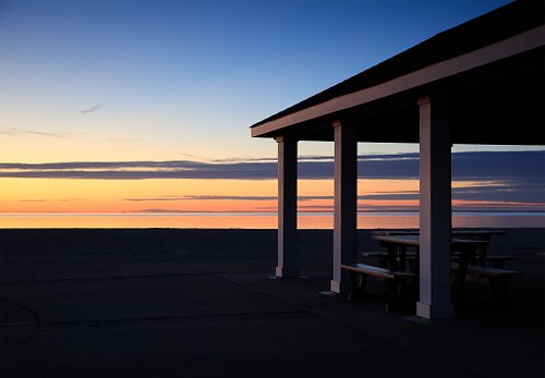 Beach Pavilion at sunset