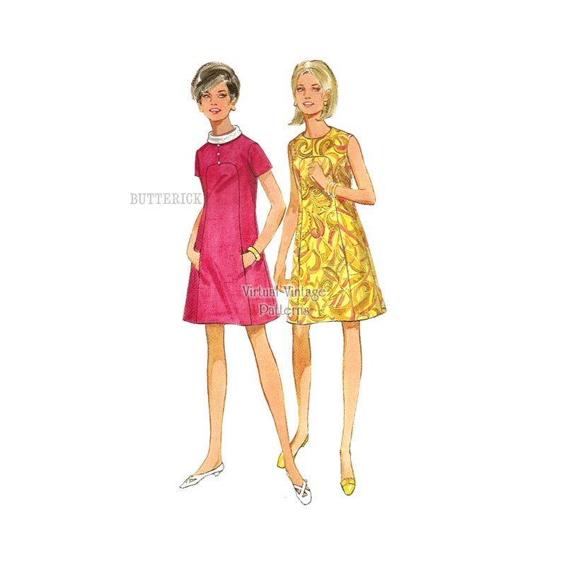 chinese dress ladies PDF-60s Sewing Pattern, Jiffy Dress or Jumper-Bust 36” (91cm)-Download –  Vintage Sewing Pattern Company