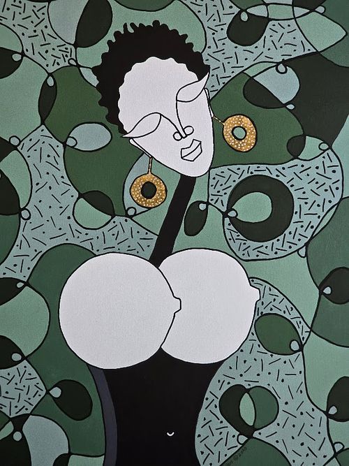 Lydia Peters Art, The Wooden Muse, The Internal Canvas Collection, Lydia Peters Fine Art, earthy textured abstract, wood-toned cubist painting, organic geometric art, healing santuary series.