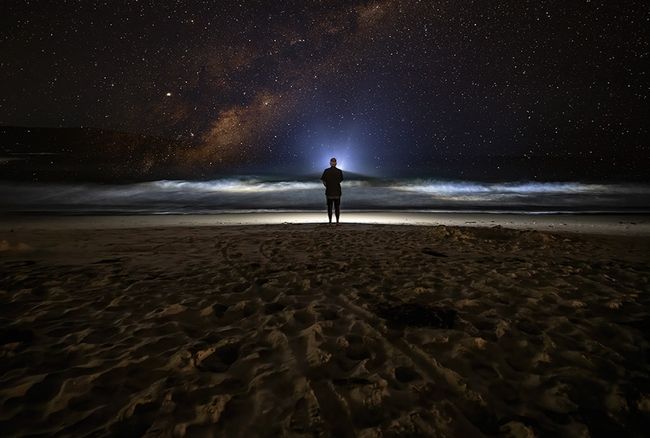 Beach night photography