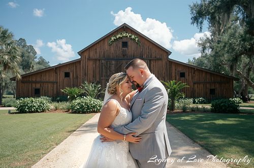 Couple at a rustic barn ceremony in Marion County Ocala FL by Legacy of Love Photography.