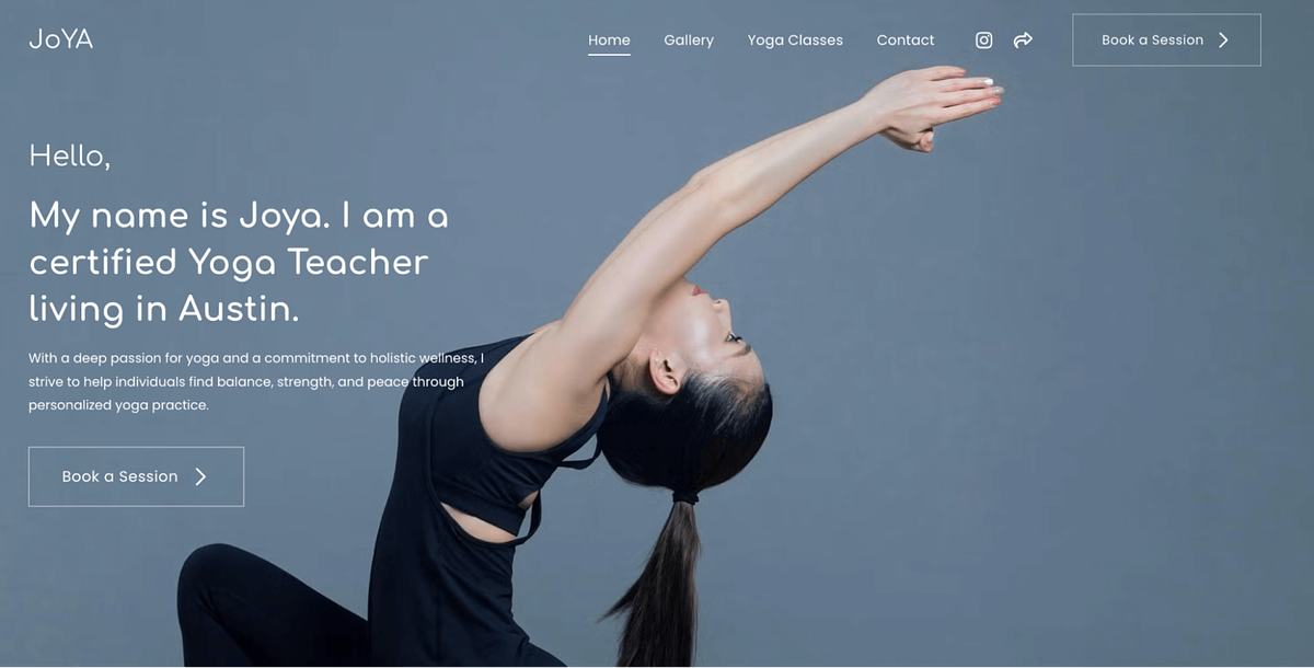 Pixpa's pre-made template Everest