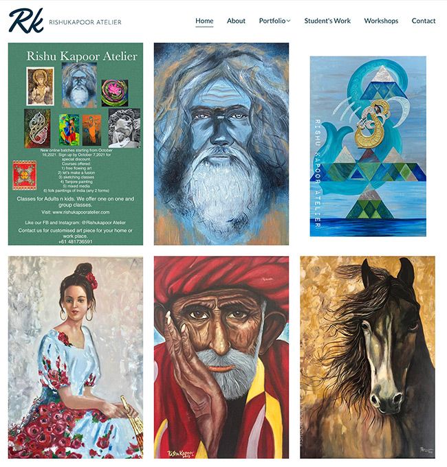 Sitio web del pintor inspirador de Rishu Kapoor