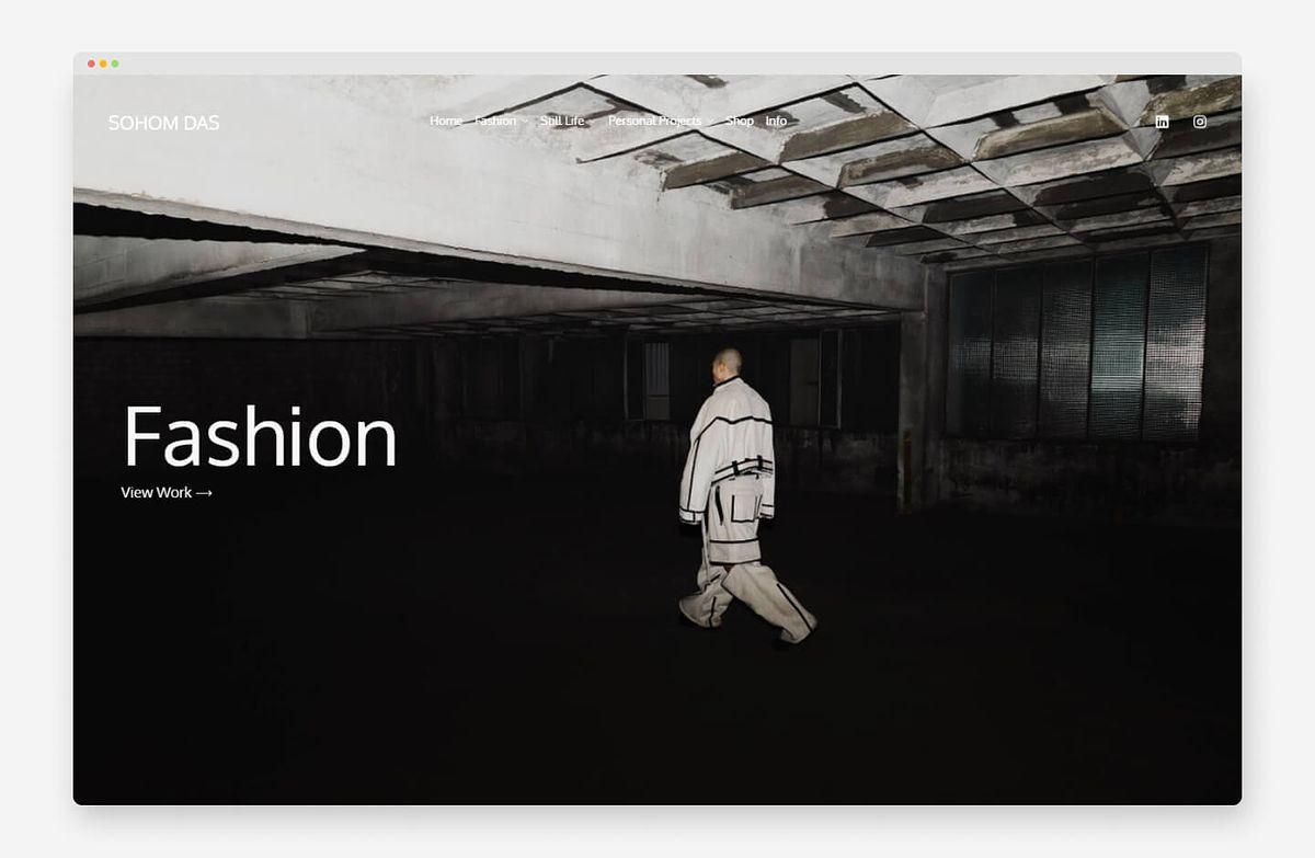 Soham Das's fashion photography website