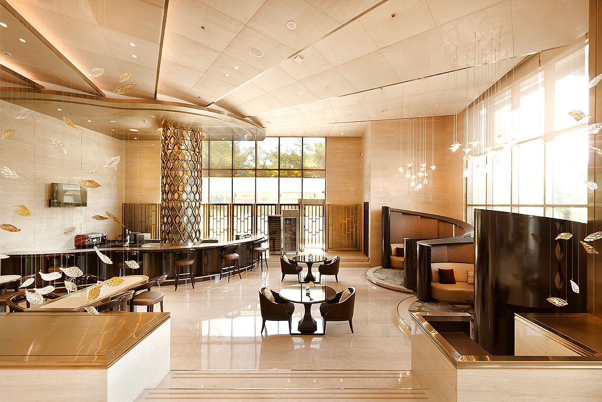 Interior Photography : Lobby interior design photography of J W Marriott Sahar Mumbai.