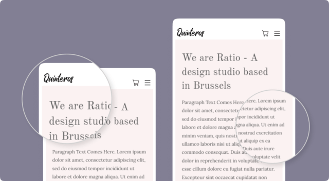 Customise font sizes for mobile website