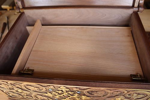 the lid to the next level of custom storage in the portable altar