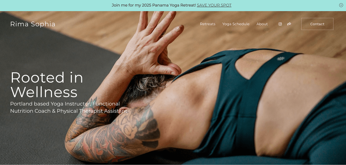 Rima Sophia's yoga website