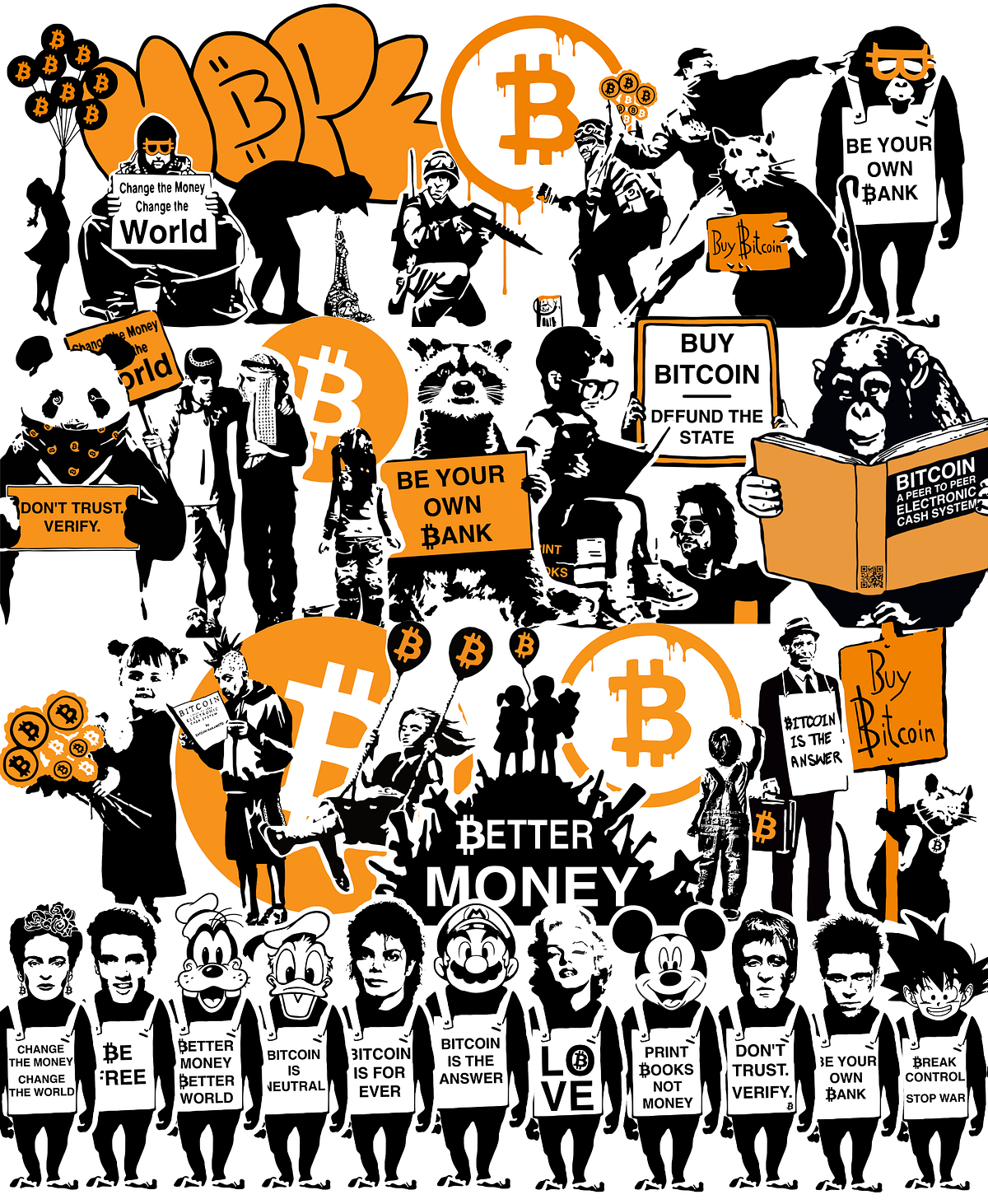 Street Cyber | 64 Free DIY Bitcoin Sticker Designs