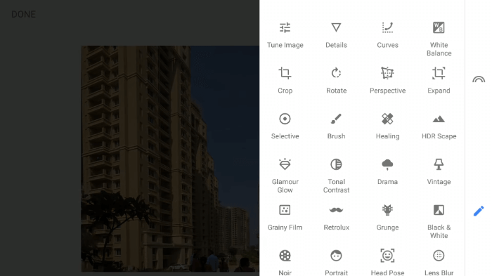 Google Snapseed Photo Editing Tools