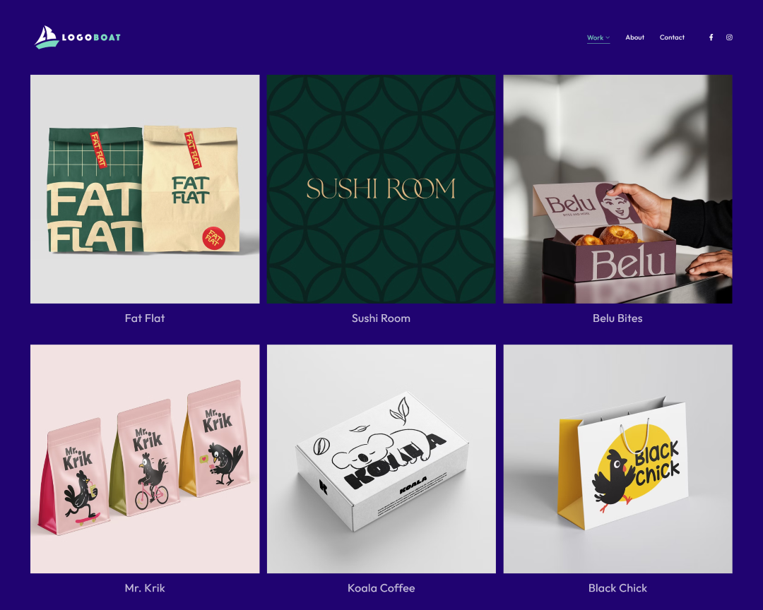 Portfolio di design di imbarcazioni con logo